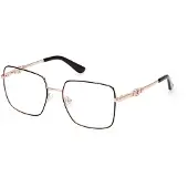 GUESS GU2953 Damen-Brille inkl. Gläser Vollrand Eckig Metall-Gestell 56/17/140, schwarz