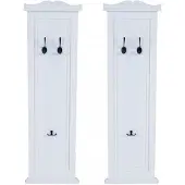 Autre 2er-Set Garderobe Wandgarderobe Garderobenpaneel Wandhaken 109x28x4cm ~ weiß lackiert