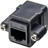 Goobay RJ45-Modularkupplung/Verbinder mit Montageflansch, CAT 5e