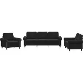 vidaXL 3-tlg. Sofagarnitur mit Kissen Schwarz Samt