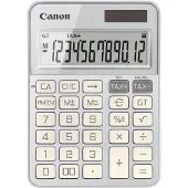 Canon KS-125KB-SL Tischrechner, 12-stelliges neigbares LCD-Display, Solar-/LR44-Betrieb, Silber