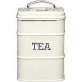 Kitchencraft Living Nostalgie Teedose, Vintage-Stil, Metall, antike Creme, 11 x 17 Grau
