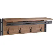 Décoshop26 - Wandgarderobe mit 4 Haken 24x75x24cm Ausführung Wildeiche 04_0000974