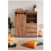 Finori Marrakesch 53A Highboard, Nachbildung Valhalla Eiche / Nachbildung Milford Kiefer