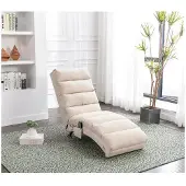 MUVOE Elektrischer Massagesessel - - Massagesessel - Beige - 5 Modi - Leinenbezug