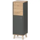 Vicco Midischrank Senyo Anthrazit 30 x 95 cm mit Schubladen, Model 36362