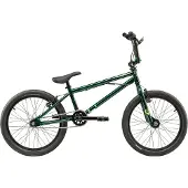 Coolmobility 20 Zoll BMX-Kinderfahrrad S'COOL XtriX, 1 Gang, V-Brake, BMX-Rahmen, Dark Green/Neon Green, 115–130 cm ab 6 J.