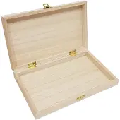 Sans marque Rechteckige Kiste mit Deckel aus Paulownia-Holz