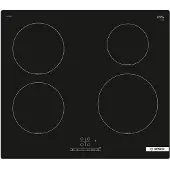 Bosch Serie 4 PUE61RBB6E, Schwarz, Integriert, 59.2 cm, Zonen-Induktionskochfeld, Glaskeramik, 4 Zone(n)