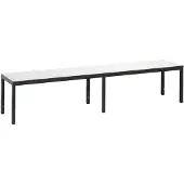 C+P Umkleidebank Basic Plus, für Feuchträume, ohne Rückenlehne, 6-Fußgestell schwarzgrau RAL 7021, ohne Schuhrost, B 1960 mm, Dekor weiß