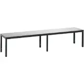 C+P Umkleidebank Basic Plus, für Feuchträume, ohne Rückenlehne, 6-Fußgestell schwarzgrau RAL 7021, ohne Schuhrost, B 1960 mm, Dekor silbergrau