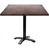 Restootab Tisch 90 x 90 cm – Modell Bazila Rock Rust