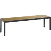 C+P Umkleidebank Basic Plus, für Feuchträume, ohne Rückenlehne, 6-Fußgestell schwarzgrau RAL 7021, ohne Schuhrost, B 1500 mm, Dekor Eiche Serrano