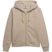 Superdry für Damen. W2012672A Essential Logo Ziphood Kapuzenjacke beige (XL), Lässig, Baumwolle