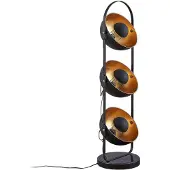 LINDBY Stehleuchte Muriel, 3-flg., schwarz/gold, Metall , Muriel, Schwarz, für Wohnzimmer, Metall, Modern