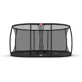 Berg Bodentrampolin Grand Champion InGround 520 + Sicherheitsnetz DLX XL Grau