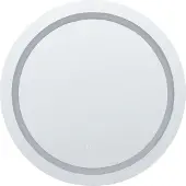 Beliani Badspiegel Silber Glas und Aluminium ø 79 cm Rund mit LED-Beleuchtung Touch-Sensor Antibeschlag Modern Badezimmer Möbel Ausstattung
