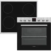 Telefunken Einbauherd-Set | Mit Glaskeramik-Kochfeld | Backofen mit Umluft | Teleskopauszug | 78 Liter | B-HS-75-C-I