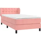Syfax Boxspringbett mit Matratze Rosa 90x190 cm Samt