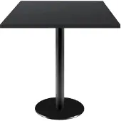 Restootab Tisch 70 x 70 cm – Modell Rom mit Untergestell und schlichtem Schwarz