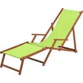 Erst-Holz Liegestuhl pistazie Fußablage Tisch Kissen Deckchair Sonnenliege Holz Gartenliege 10-306FTKH