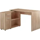 FineBuy Design Eckschreibtisch Sonoma mit Regal 120 cm Moderner Büro-Schreibtisch Computer-Tisch Arbeitszimmer Winkelschreibtisch Home Office