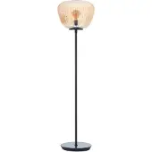 Brilliant Lampe Kaizen Stehleuchte 140cm amber-bernstein/schwarz matt Metall braun 1x A60, E27, 40 W