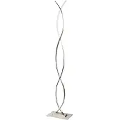 LINDBY LED-Stehlampe Bobi, nickelfarben, Metall, 138 cm hoch