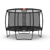 Berg Trampolin Champion Regular 380 + Sicherheitsnetz Deluxe Stahlrahmen Grau