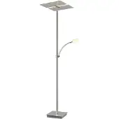 LUCANDE LED Deckenfluter Parthena , dimmbar, alu / grau / zink, für Wohn- / Esszimmer, Metall, Modern, LED Stehlampe