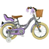 Volare Blossom Kinderfahrrad für Mädchen - 14 Zoll in Lila mit Zweihandbremsen
