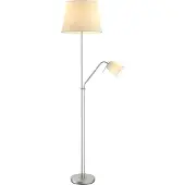 LINDBY Stehleuchte Nantwin, 175 cm, weiß, nickel, Textil