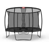 Berg Trampolin rund Elite Regular 430 Grau + Sicherheitsnetz DLX XL Airflow pro