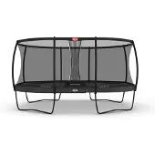 Berg Trampolin oval Grand Elite Regular 520 grau + Safety Net Deluxe Airflow pro