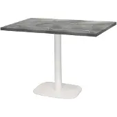 Restootab Tisch 120 x 70 cm – rundes weißes Bein, blauer Mond
