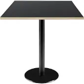 Restootab Tisch 70 x 70 cm – schwarzes Rom-Modell mit Holzkanten