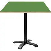 Restootab Tisch 70 x 70 cm – Modell Bazila mit grünen Holzkanten