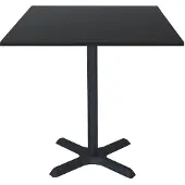Restootab Tisch 70 x 70 cm – Modell Dina mit Fuß und schlichtem Schwarz