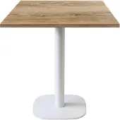 Restootab Tisch 70 x 70 cm – rundes Modell mit Beinen aus weißer slowenischer Eiche
