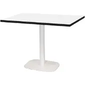 Restootab Tisch 120 x 70 cm – Rundes weißes Bein mit schwarzen Kanten