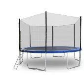 Bituxx Trampolin-King 430cm Trampolin mit Sicherheitsnetz, Randabdeckung, Leiter, Blau MS-16531