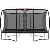 Berg Trampolin rechteckig Ultim Elite Regular 500 Grey / grau + Safety Net DLX XL