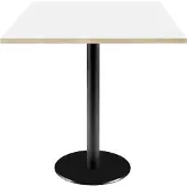 Restootab Tisch 70 x 70 cm – weißes Rom-Modell mit Holzkanten