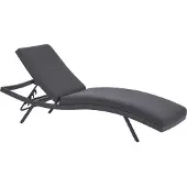 Beliani Gartenliege Schwarz Aluminium mit Bespannung Graphitgrau Stoff Verstellbares Kopfteil Modern Outdoor Terrasse Balkon Außenbereich Ausstattung