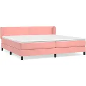 Syfax Boxspringbett mit Matratze Rosa 200x200 cm Samt