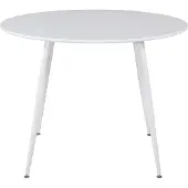 Venture Home Runder Esstisch Weiß 100 cm Durchmesser, 75 cm Höhe, aus MDF und Stahl, für 4 Personen
