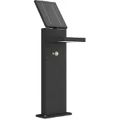 LUCANDE LED-Solarwegelampe Silvan, 60 cm, Sensor, anthrazit Silvan, schwarz, Aluminium, Modern, Solarleuchten