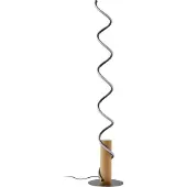 LINDBY LED-Stehleuchte Spiraali, grau, Holz, Höhe 133 cm