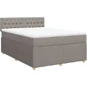 vidaXL Boxspringbett mit Matratze Taupe 140x190 cm Stoff