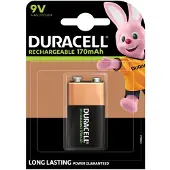 Duracell 2-Power HR9V, 9V, Nickel-Metallhydrid (NiMH), 9 V, 1 Stück(e), 170 mAh, Gold, Grün